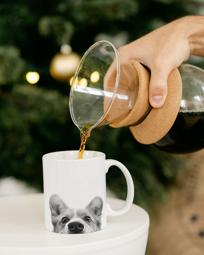 Peeking Corgi Mug