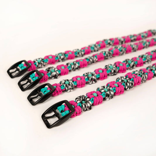 Bloom Paracord Pink Buckle Collar Set