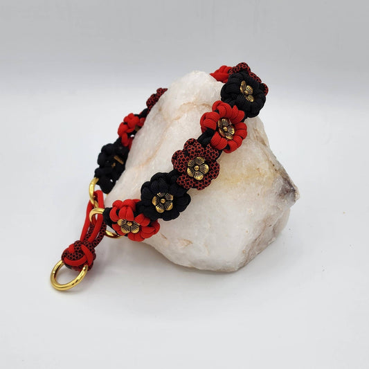 Bloom Flower Paracord Collar-Martingale Set