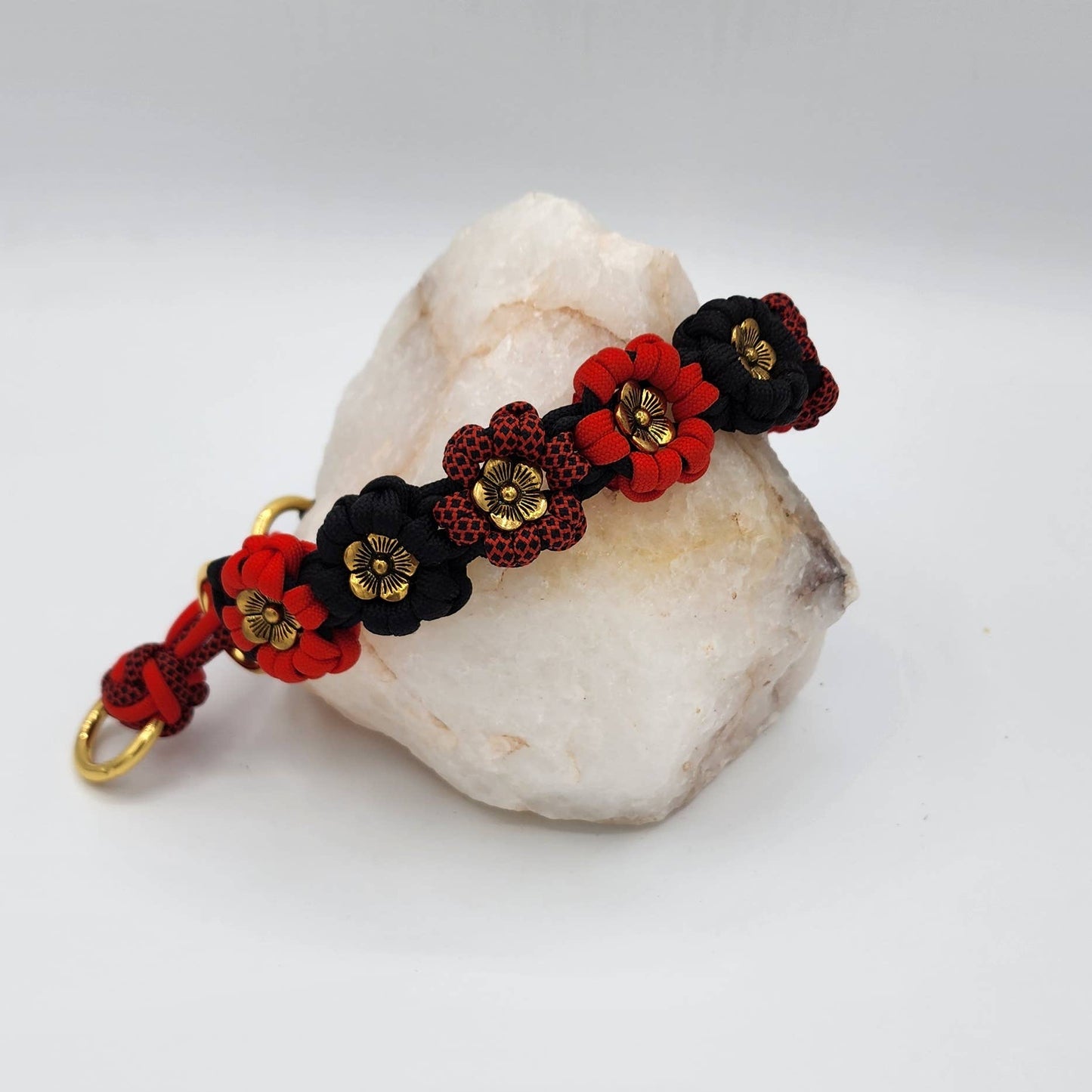 Bloom Flower Paracord Collar-Martingale Set