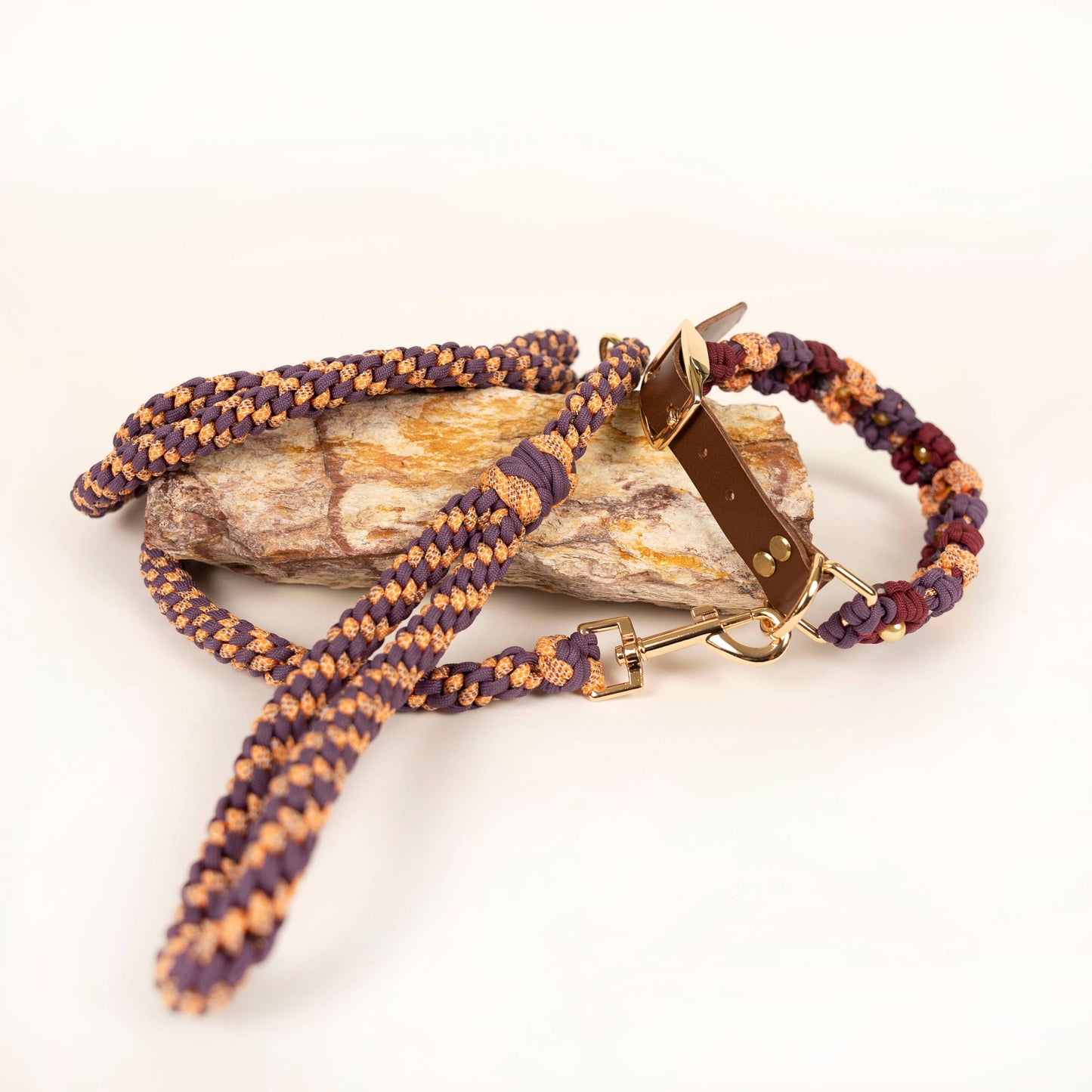 Maroon Paracord Martingale Collar Set