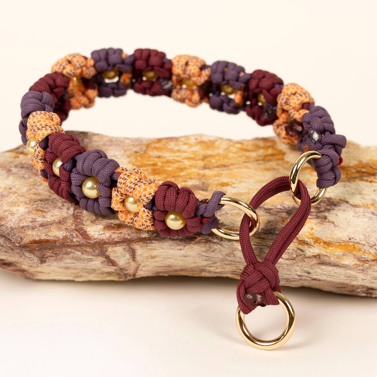 Maroon Paracord Martingale Collar Set