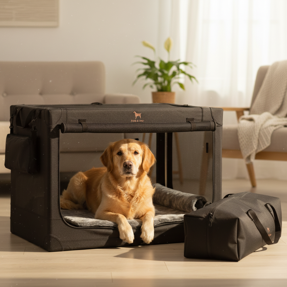Collapsible Dog Crate (Including Pet Mat Ideal For Traveling)