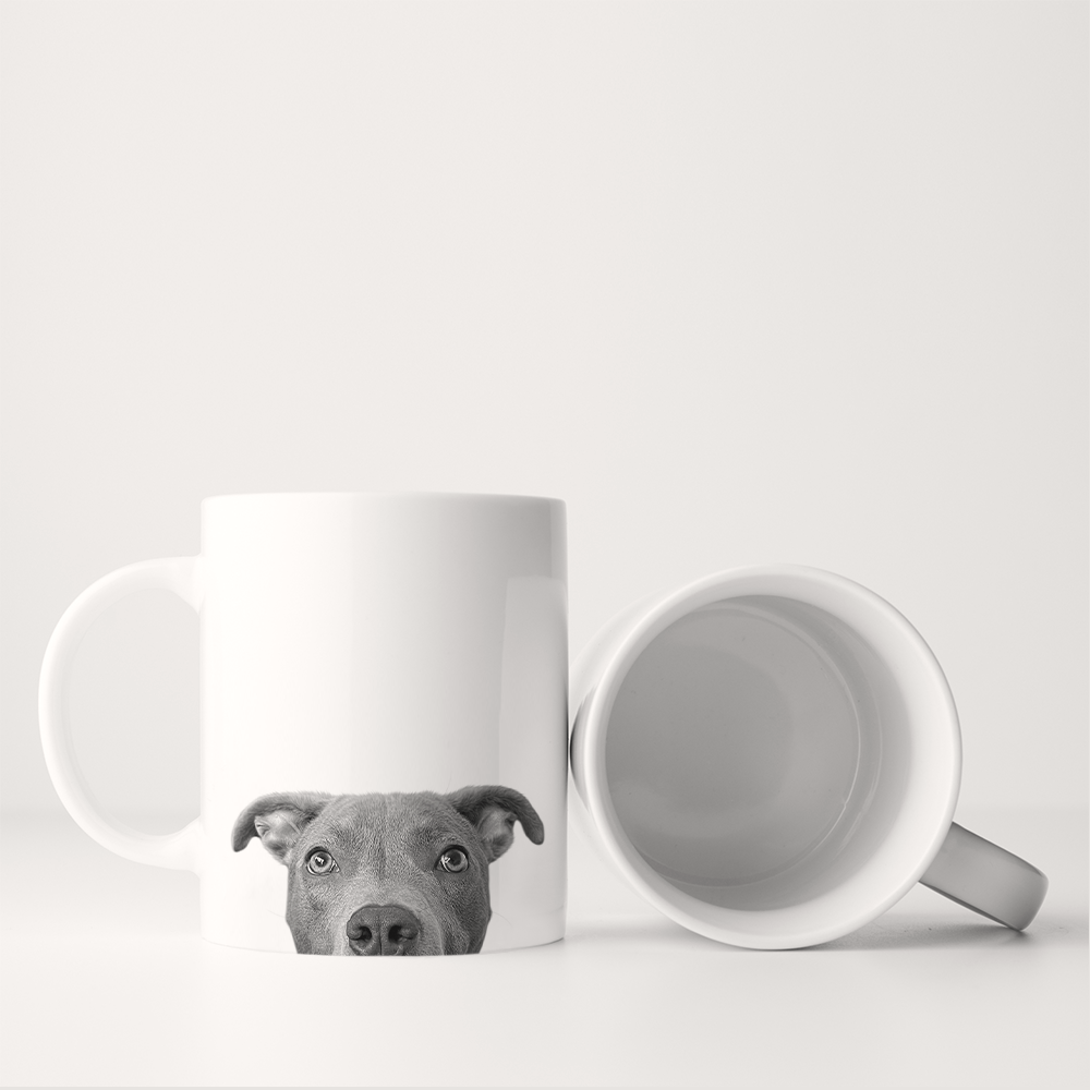 Peeking Pitbull Mug
