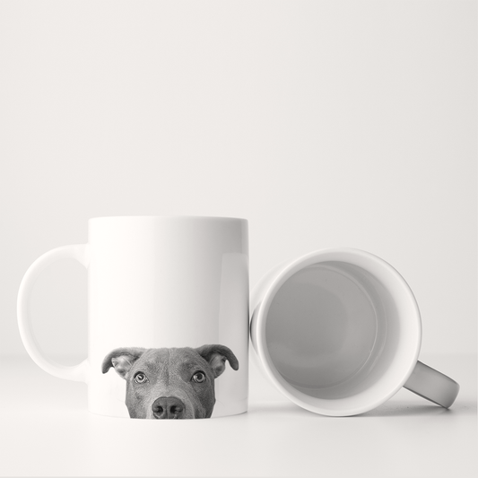Peeking Pitbull Mug
