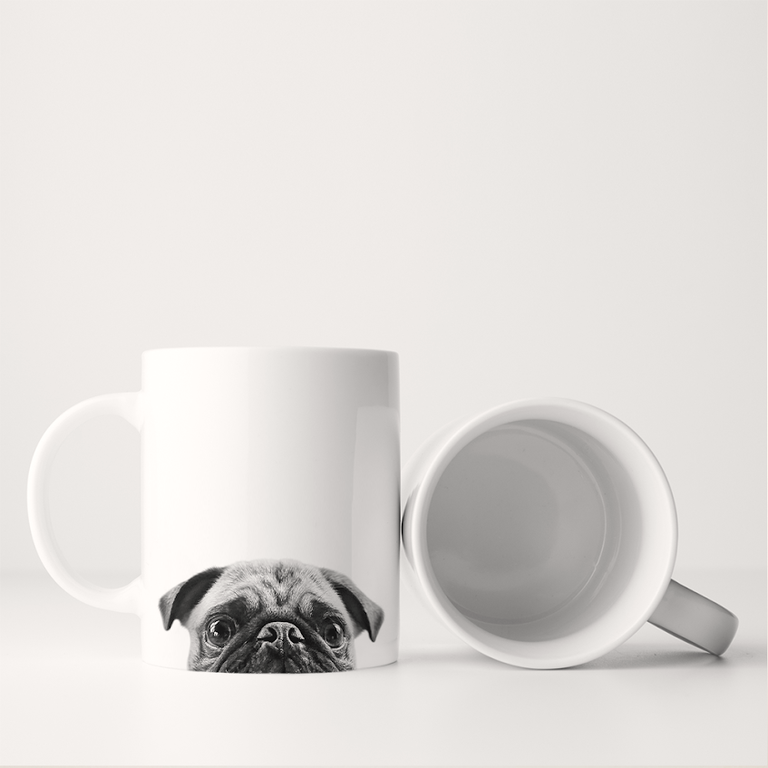 Peeking Pug Mug