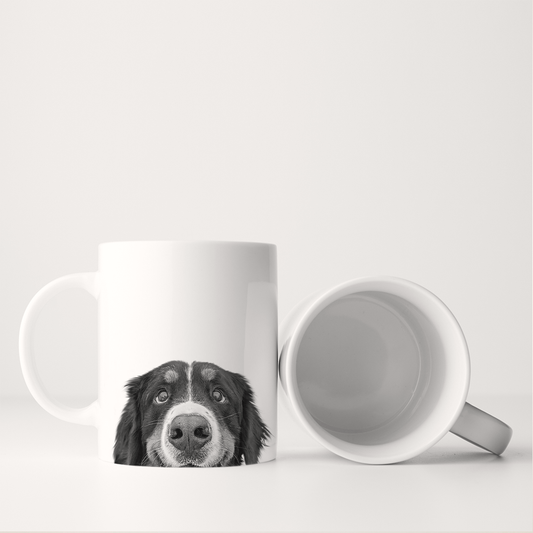 Peeking Bernese Mountain Dog Mug