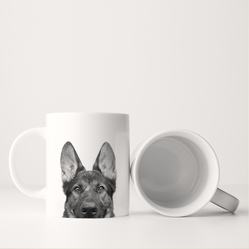 Peeking German Shepherd Mug