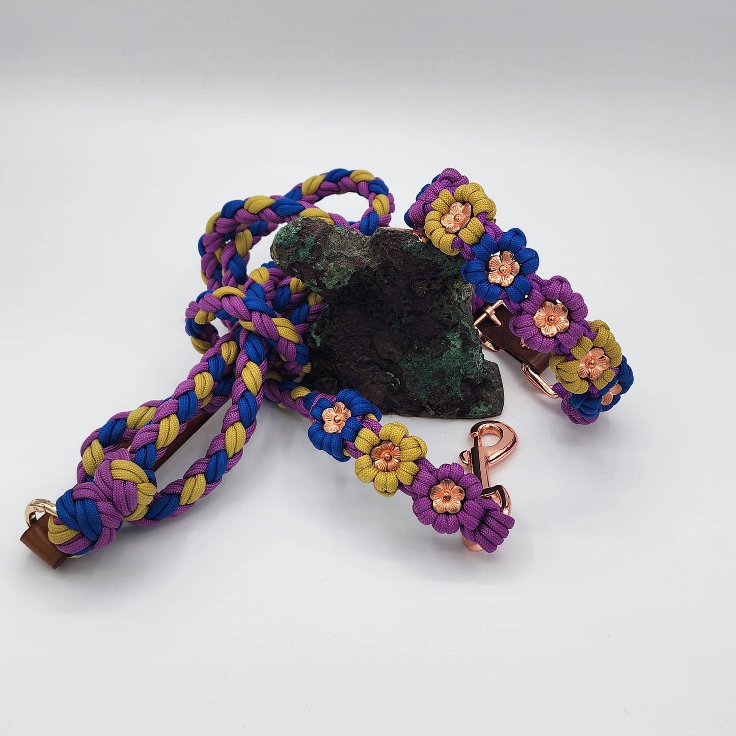 Jewel Tone Bloom Paracord Collar-Buckle Set